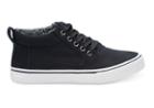 Toms Toms Black Cotton Twill/ripstop Men's Valdez-mid Sneakers Shoes - Size 10