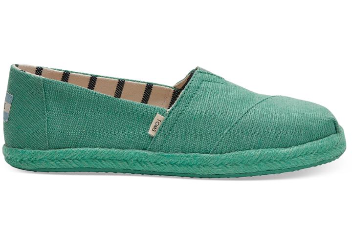 Toms Winter Green Canvas Women's Espadrilles