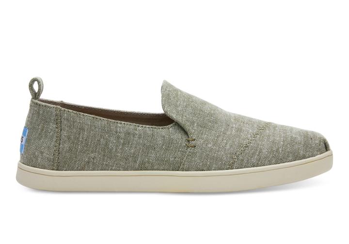 Toms Toms Leaf Green Slub Chambray Women's Deconstructed Cupsole Alpargatas Shoes - Size 6.5