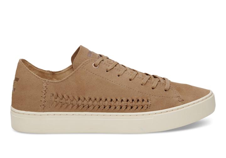 Toms Toms Toffee Suede Woven Panel Men's Lenox Sneakers Shoes - Size 10