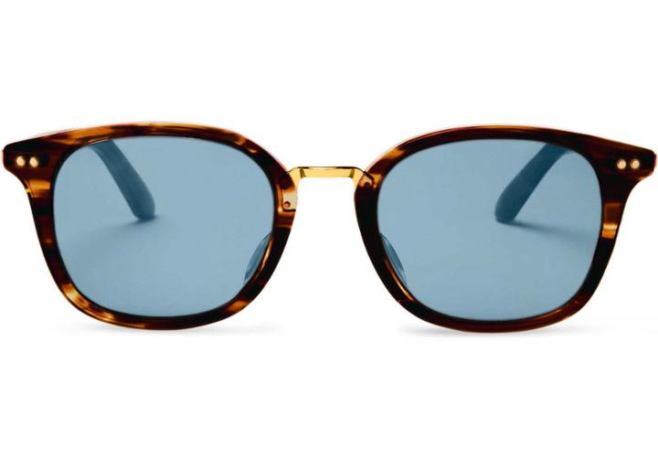 Toms Toms Barron Whiskey Tortoise Sunglasses With Black Diamond Mirror Lens