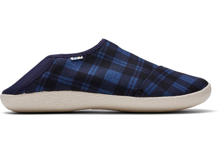 Toms Navy Twill Check Men's Rodeo Slippers