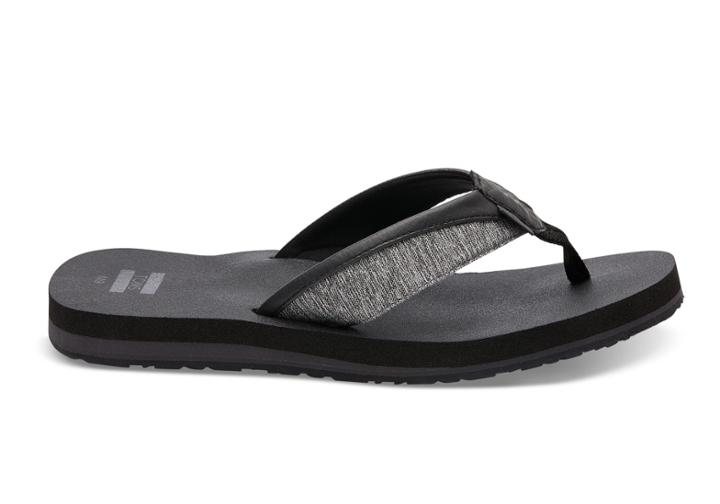 Toms Toms Forged Iron Grey Space-dye Men's Santiago Flip-flops - Size 11