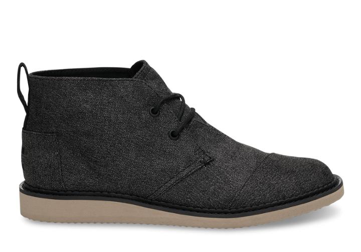 Toms Toms Charcoal Herringbone Men's Mateo Chukka Boots - Size 8.5