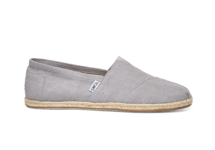 Toms Grey Linen Rope Sole Men's Classics