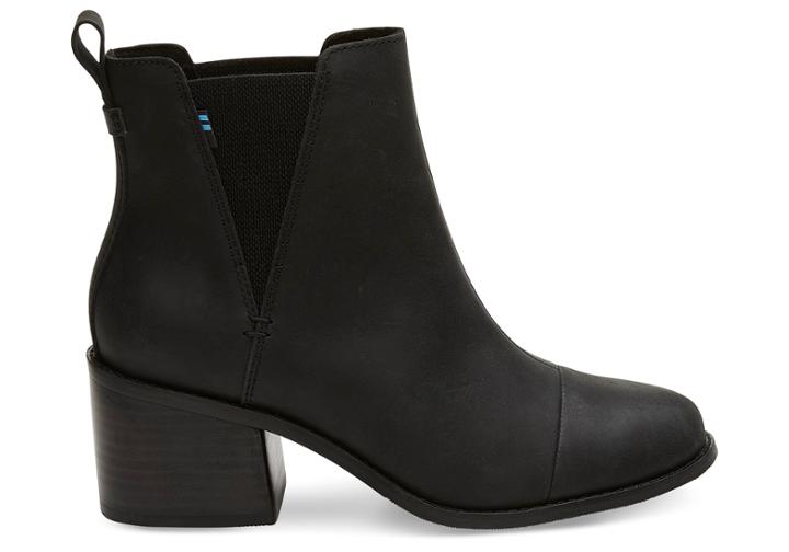 Toms Black Leather Women's Esme Boots