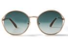 Toms Toms Blythe Satin Gold Peach Crystal Sunglasses With Blue Brown Gradient Lens