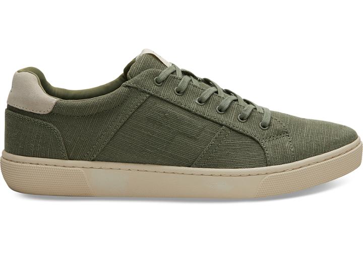 Toms Lichen Green Heritage Canvas Mens Leandro Sneakers