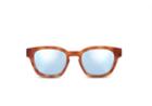 Toms Traveler By Toms Bowery Matte Honey Tortoise Sunglasses With Blue Mirror Lens