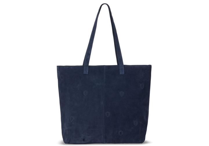 Toms Toms Deep Ocean Suede Embroidered Cosmopolitan Tote Bag
