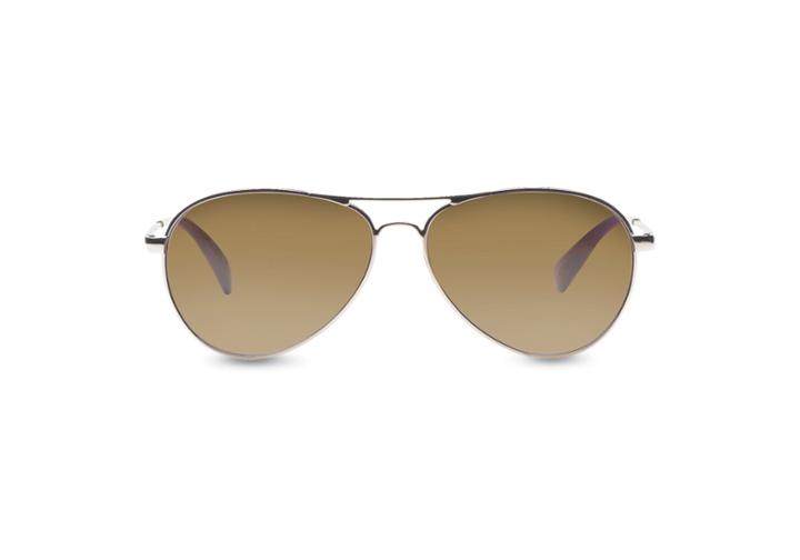 Toms Toms Kilgore Gold Polarized Sunglasses With Solid Brown Lens