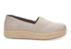 Toms Toms Natural Yarn Dye Women's Platform Espadrilles Shoes - Size 5.5