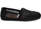 Toms Black Glitter Crochet Women's Classics