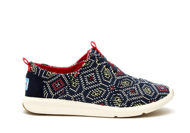 Toms Navy Multi Woven Women's Del Rey Sneakers