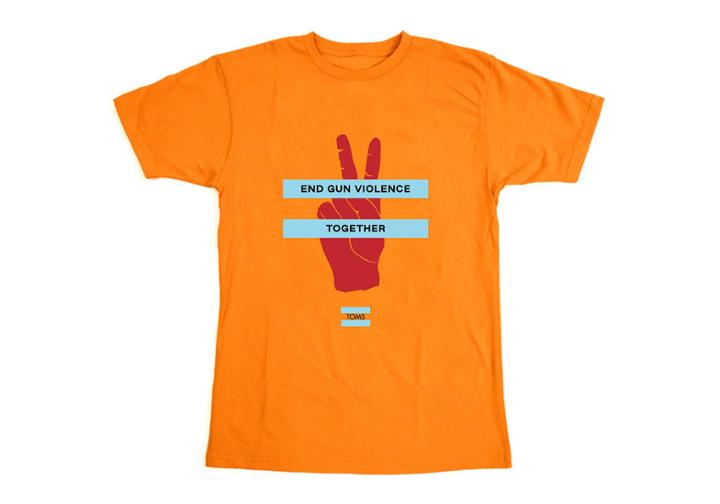 Toms End Gun Violence Together Orange Short Sleeve Crew Tee