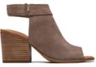 Toms Taupe Gray Suede Perforated Women's Grenada Sandals
