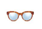 Toms Traveler By Toms Women's Florentin Matte Honey Tortoise Sunglasses With Blue Mirror Lens