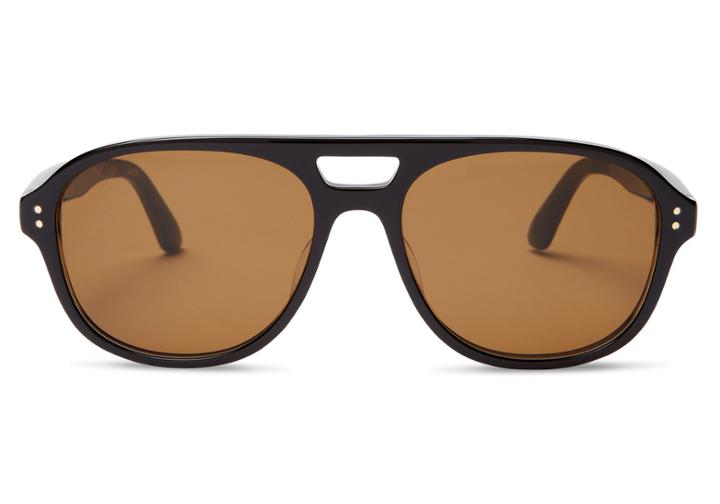 Toms Toms Kingsfield Black Grey Grain Polarized Sunglasses With Solid Brown Lens
