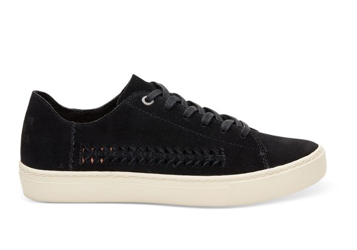 Toms Toms Black Deconstructed Suede Women's Lenox Sneakers Shoes - Size 6.5