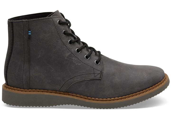 Toms Water Resistant Black Leather Men's Porter Boots