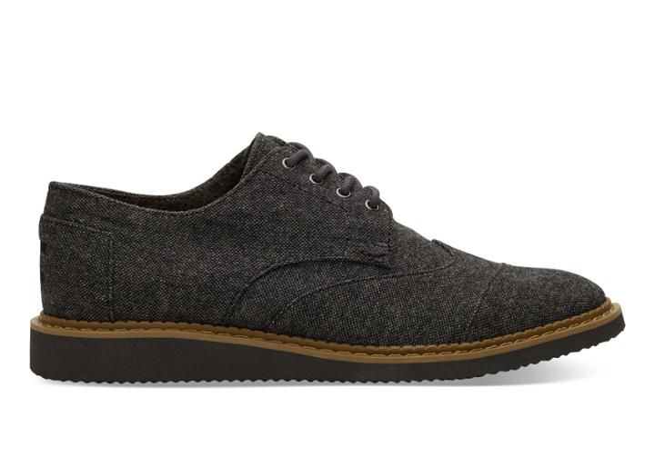 Toms Toms Charcoal Speckled Tweed Men's Brogues Shoes - Size 7.5