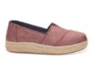 Toms Toms Pomegranate Woven Melange Women's Platform Espadrilles Shoes - Size 6