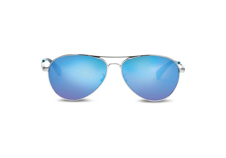 Toms Toms Kilgore Silver Pop Blue Sunglasses With Blue Mirror Lens