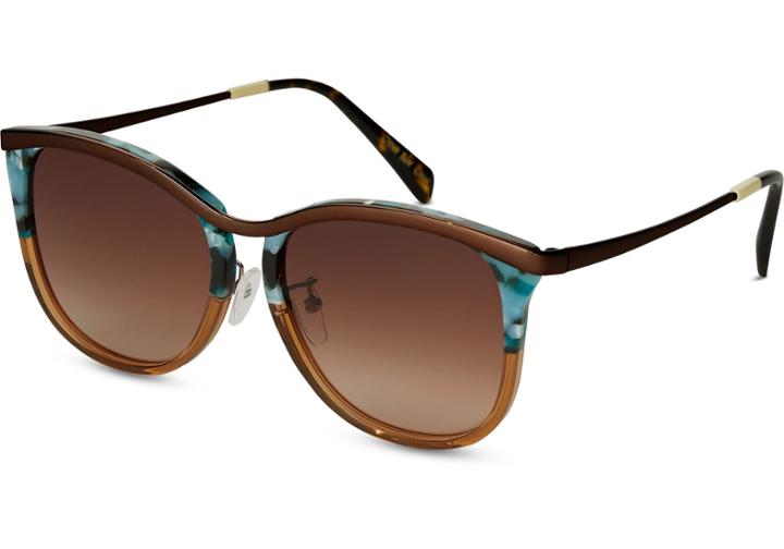 Toms Toms Sandela 301 Mint Tortoise Fade Sunglasses With Olive Gradient Lens