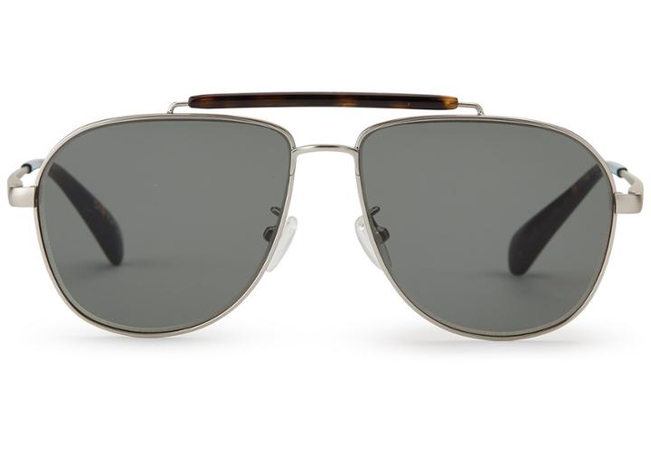 Toms Toms Booker Satin Silver4 Sunglasses With Green Grey Lens