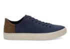 Toms Toms Navy Washed Canvas Men's Lenox Sneakers Shoes - Size 8