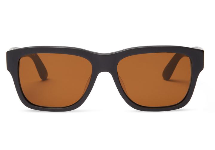 Toms Toms Culver 201 Matte Black Sunglasses With Solid Brown Lens