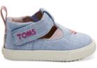 Toms Light Bliss Blue Speckled Chambray Early Walker Joon Flats