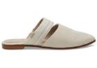 Toms Off White Nubuck With Embroidered Strap Women's Jutti Mules