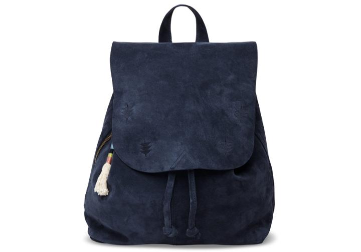 Toms Toms Deep Ocean Suede Embroidered Poet Backpack