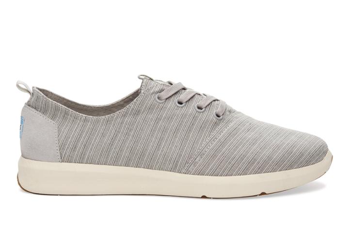 Toms Vapor Grey Striped Linen Men's Viaje Sneakers