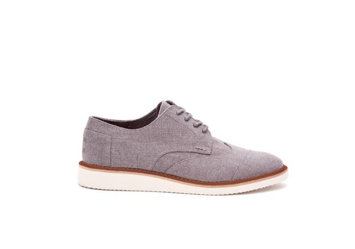 Toms Toms Grey Chambray Men's Brogues Shoes - Size 10