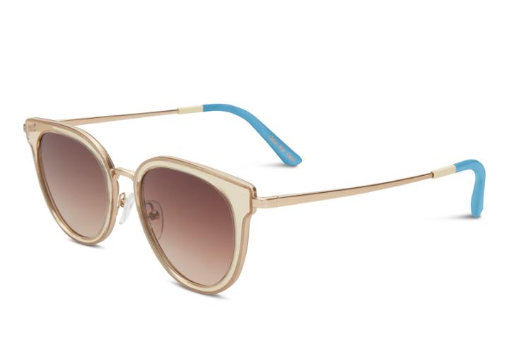 Toms Toms Rey Matte Champagne Sunglasses With Brown Gradient Lens