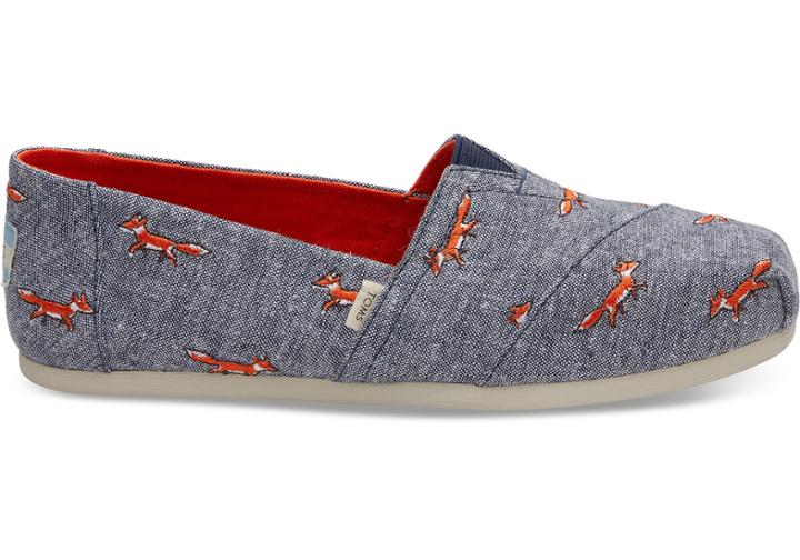Toms Chambray Embroidered Fox Women's Classics
