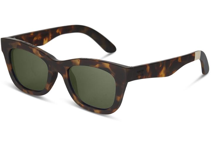 Toms Traveler By Toms Paloma Matte Blonde Tortoise Polarized Sunglasses With Olive Gradient Polarized Lens