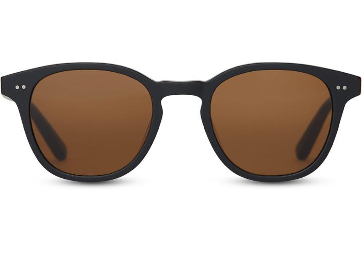 Toms Toms Wyatt Matte Black Polarized Sunglasses With Solid Brown Lens