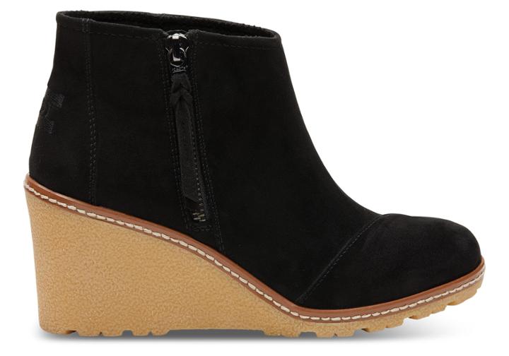 Toms Black Microfiber Women's Avery Booties