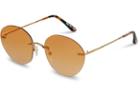 Toms Toms Clara Shiny Gold Honey Tortoise Sunglasses With Yellow Brown Gradient Lens
