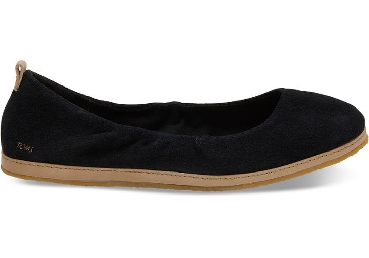 Toms Black Suede Women's Olivia Flats