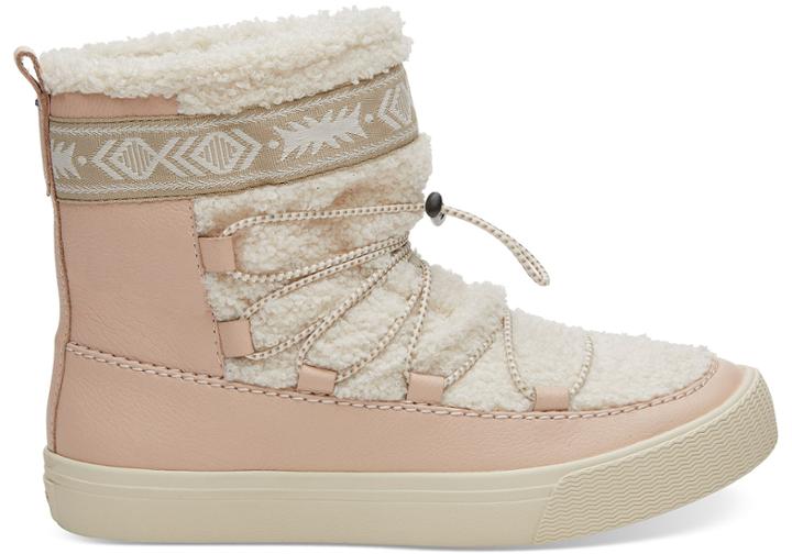 Toms Dark Blush Leather Women's Alpine Boots