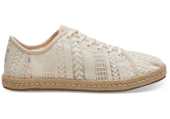 Toms Natural Arrow Embroidered Mesh Women's Lena Sneakers