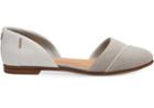 Toms Drizzle Grey Suede With Crackle Leather Women's Jutti D'orsay Flats