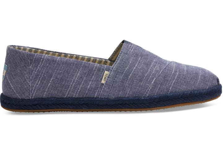 Toms Navy Rugged Chambray On Mono Rope Classics