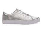 Toms Toms Silver Metallic Leather Women's Lenox Sneakers Shoes - Size 5
