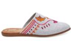 Toms Toms Embroidered Drizzle Grey Chambray Women's Jutti Mules Shoes - Size 5.5