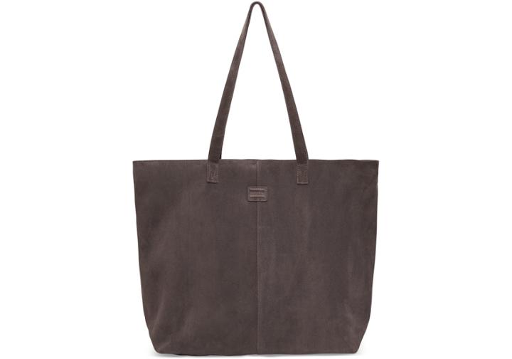 Toms Toms Charcoal Suede Embroidered Cosmopolitan Tote Bag